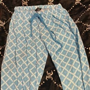 Jones New York Blue and White Pajama Pants